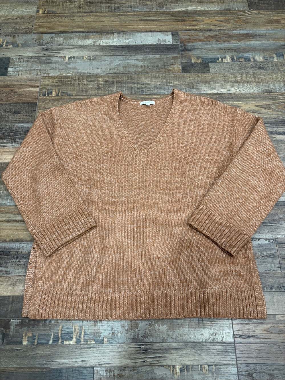Z Supply V-Neck Sweater in Camel Brown